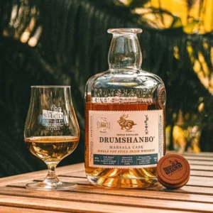 Drumshanbo irish whiskey poured in tulip glass imported in india by Solis group