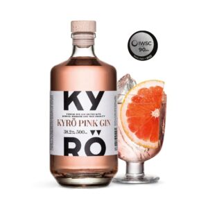 Kyro gin bottle imported in India by Mohan Brotherss LLP, a Solis group company