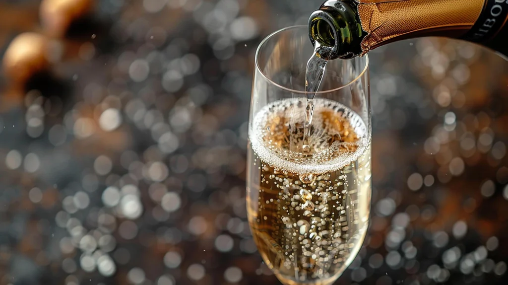sparkling wine in glass