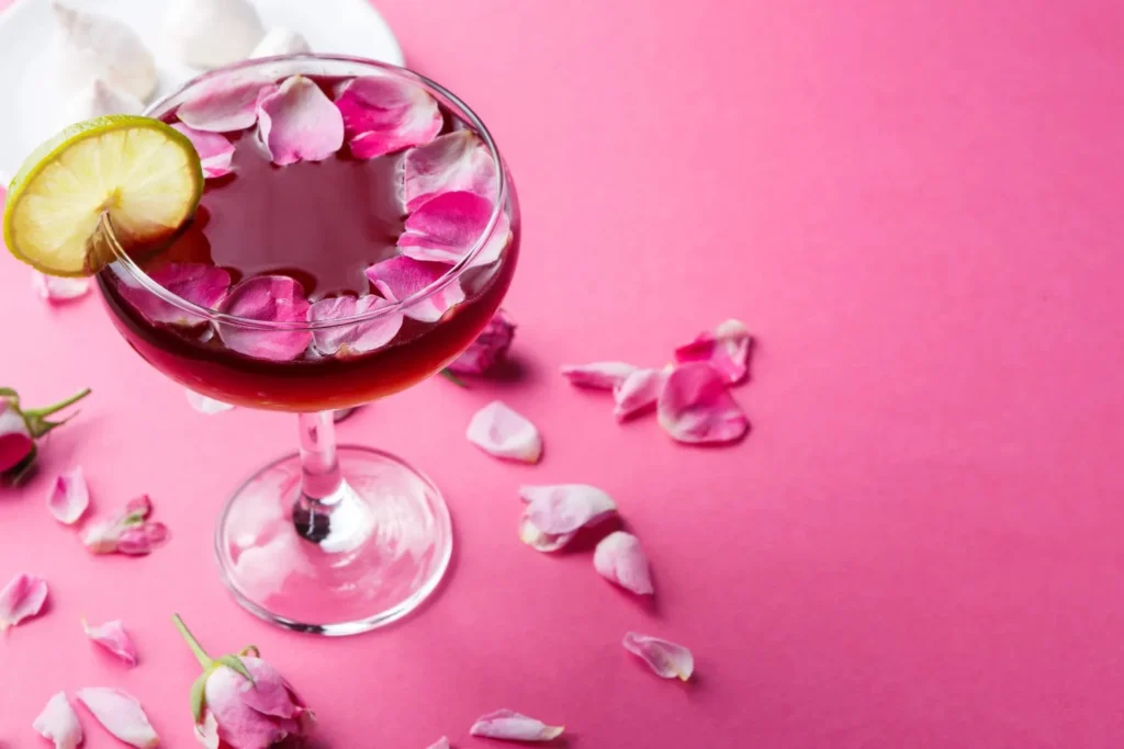 pink gin cocktail in valentine week