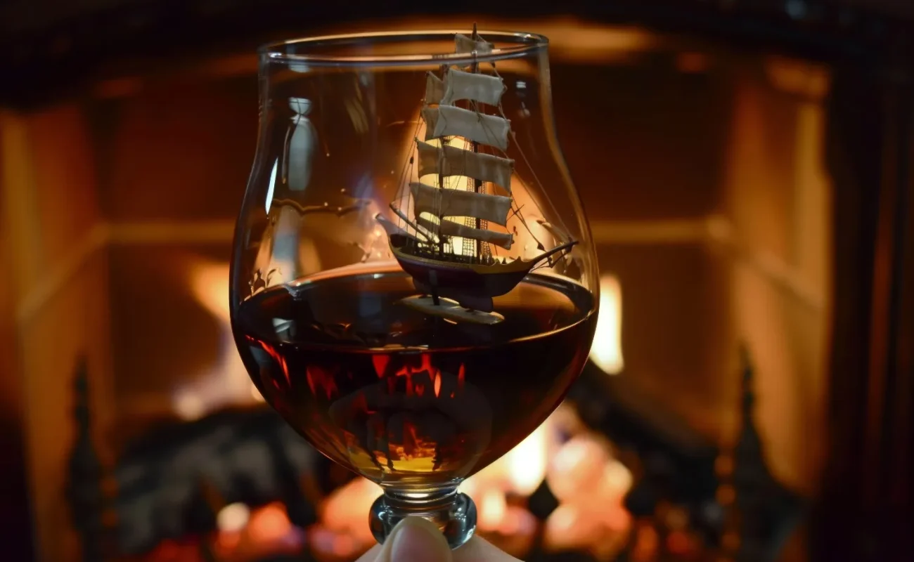 Port wine with fireplace moment